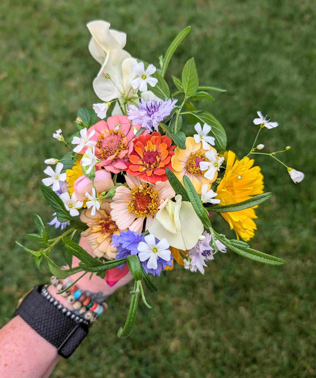 Bouquet of fresh garden flowers.